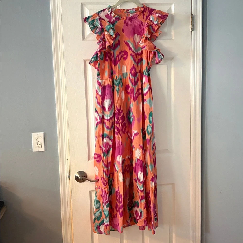 NEW BANJANAN hannah dress in ikat floral spice - Picture 4 of 10